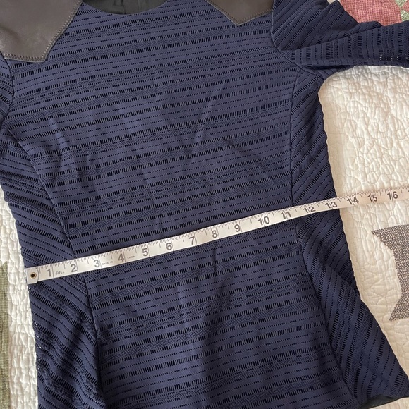 Rag & Bone Navy Mesh Top with Lamb Leather Patches - Picture 7 of 7